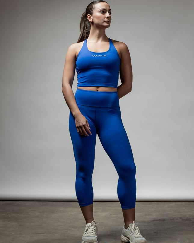 Women's SOHO Cross Back Crop Tank (Neo Blue)