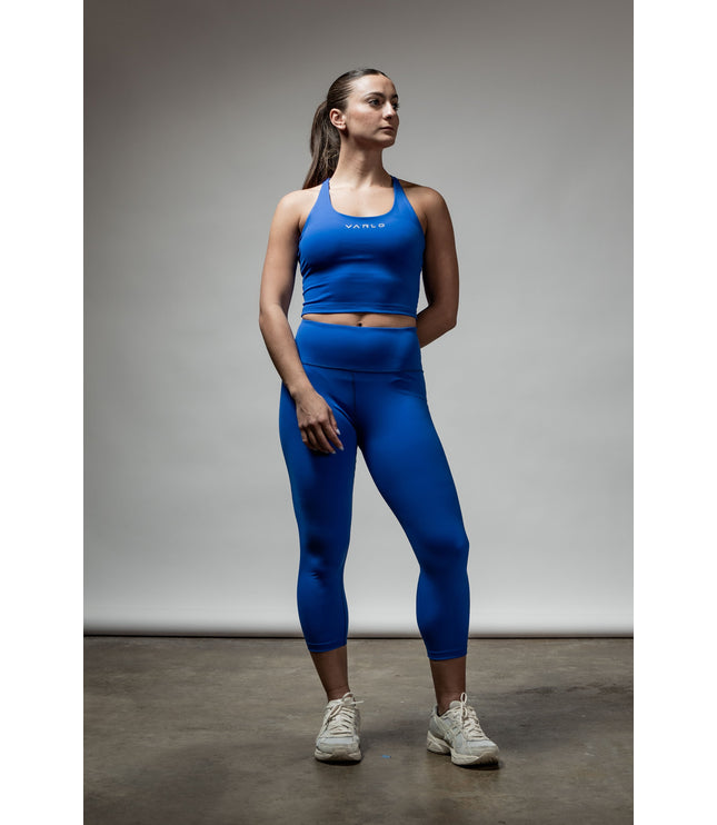 Women's SOHO Cross Back Crop Tank (Neo Blue)