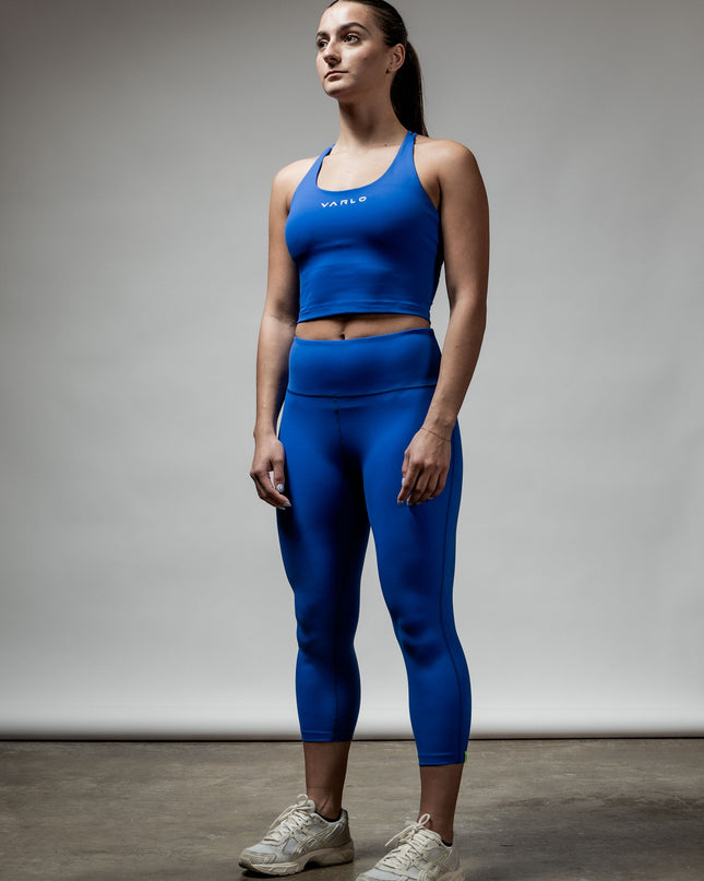 Women's SOHO Cross Back Crop Tank (Neo Blue)