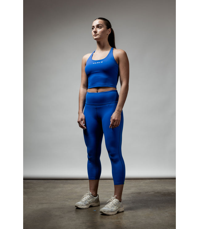 Women's SOHO Cross Back Crop Tank (Neo Blue)