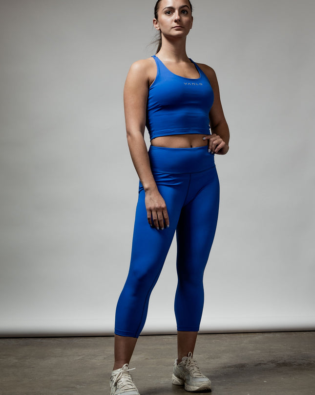 Women's SOHO Cross Back Crop Tank (Neo Blue)
