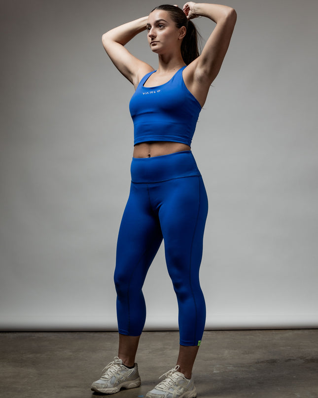 Women's SOHO Cross Back Crop Tank (Neo Blue)