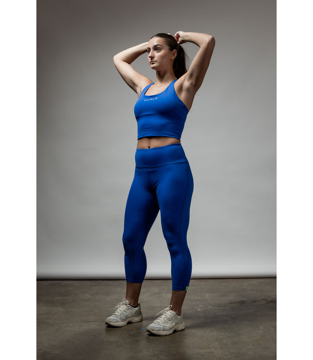 Women's SOHO Cross Back Crop Tank (Neo Blue)