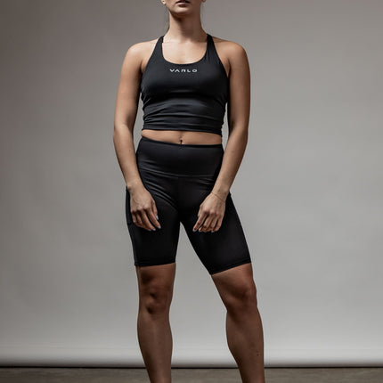 SOHO Women's Technical High Rise Shorts 8" (Black)
