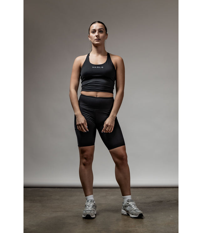 SOHO Women's Technical High Rise Shorts 8" (Black)