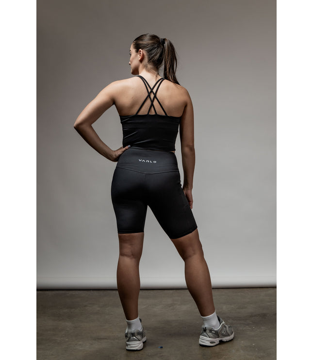 SOHO Women's Technical High Rise Shorts 8" (Black)