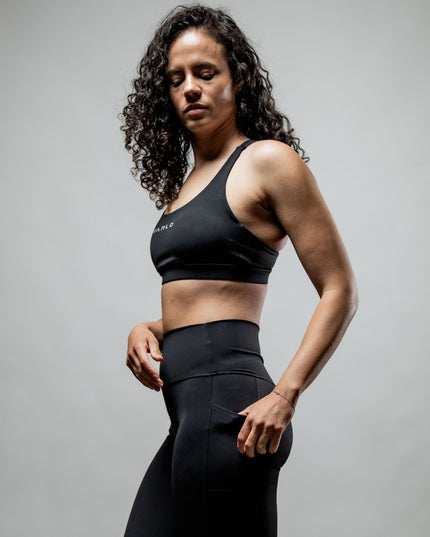 Women's SOHO Cross Back Sports Bra (Black)