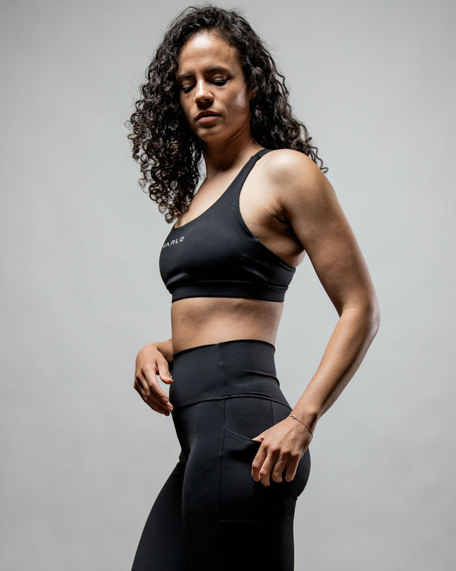 Women's SOHO Cross Back Sports Bra (Black)