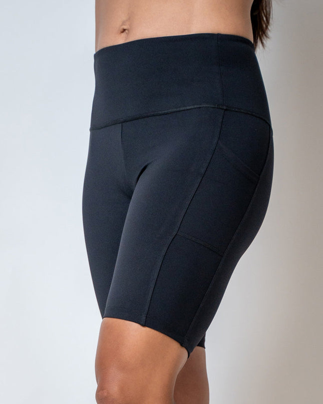 SOHO Women's Technical High Rise Shorts 8" (Black)