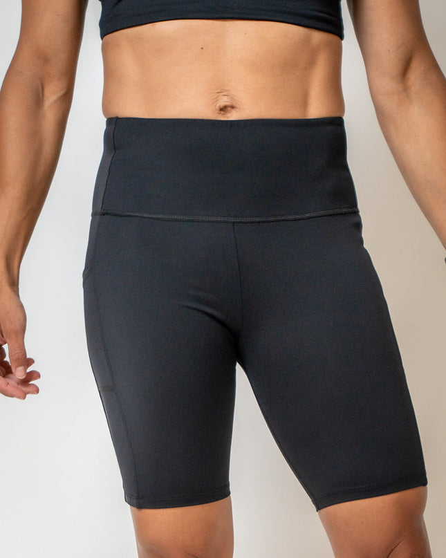 SOHO Women's Technical High Rise Shorts 8" (Black)