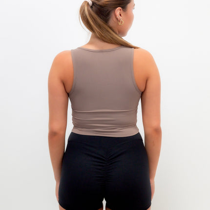 I Am Self Love Ribbed Quick-Dry Butter Taupe Tank