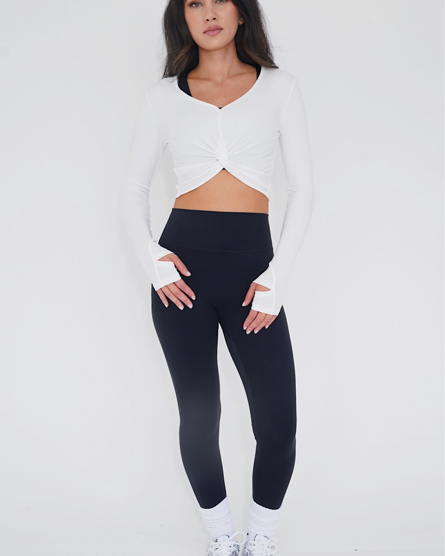 I Release Doubt Buttery Soft White Long Sleeve Crop Top