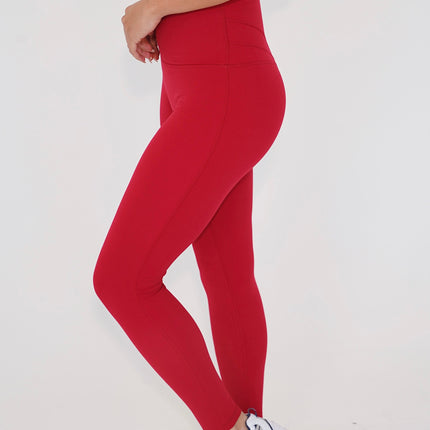 I am Beautifully Radiant Quick Dry Red Yoga Legging
