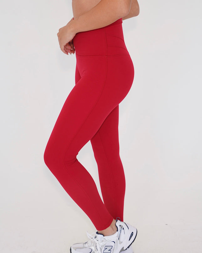 I am Beautifully Radiant Quick Dry Red Yoga Legging