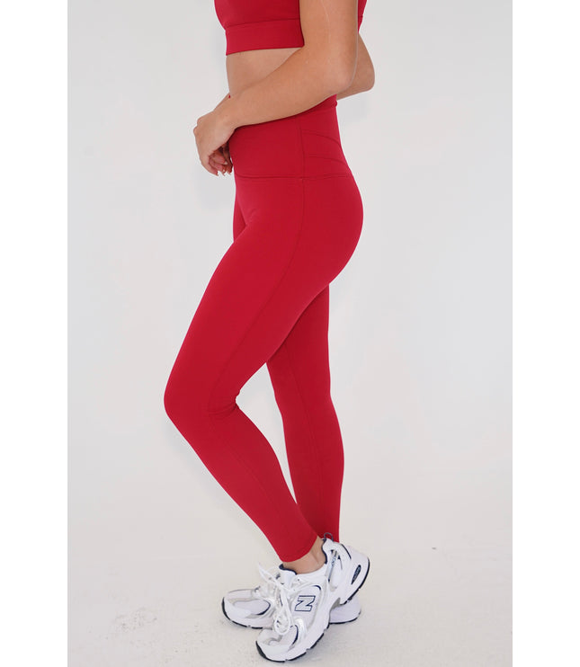 I am Beautifully Radiant Quick Dry Red Yoga Legging