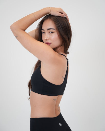 I Live in Luxury Black Sports Bra