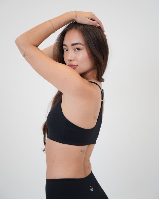 I Live in Luxury Black Sports Bra