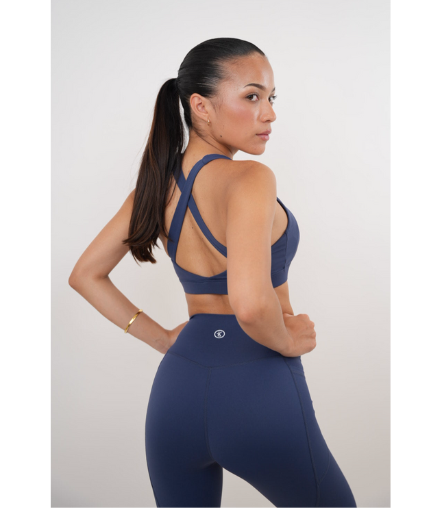 I Am Glowing Navy Blue Quick Dry Butter Bra