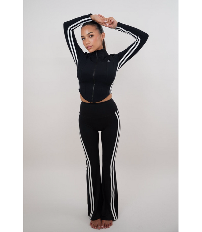 I Am Motivated Black Flare Pant