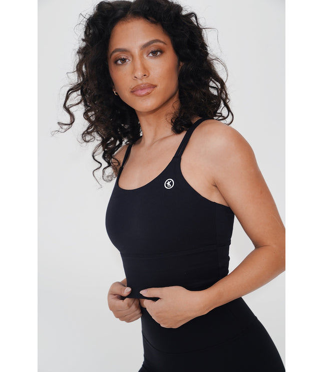 I Am Confident Black Cropped Tank