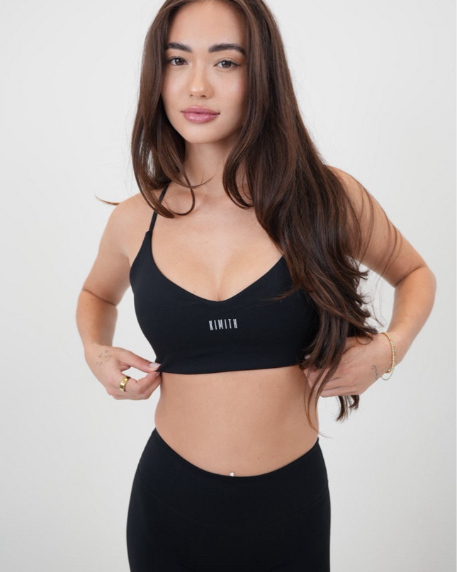 I Live in Luxury Black Sports Bra