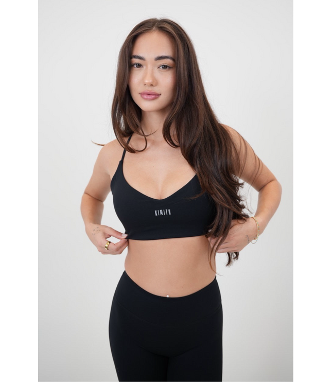 I Live in Luxury Black Sports Bra