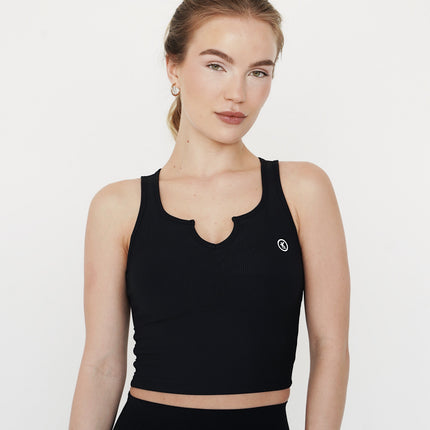 I Am Self Love Ribbed Quick-Dry Butter Black Tank