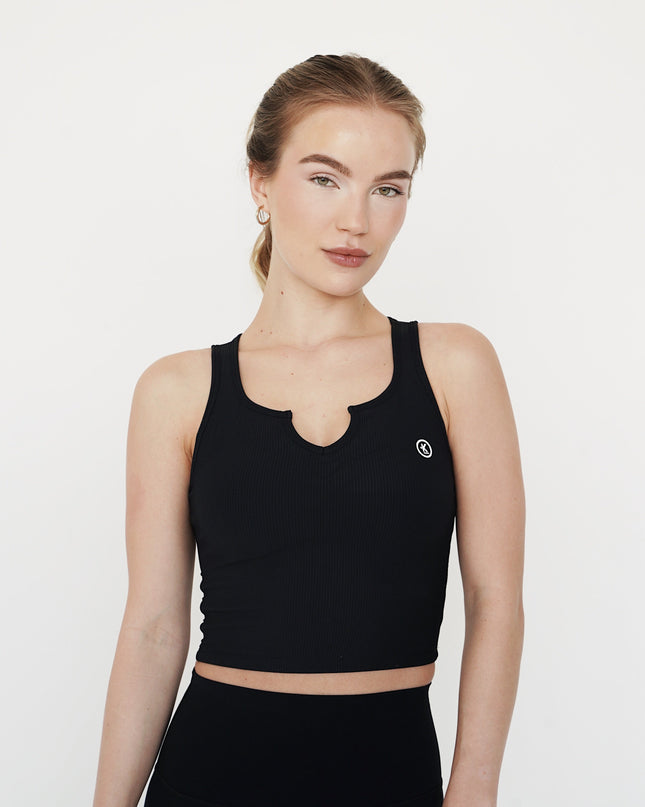 I Am Self Love Ribbed Quick-Dry Butter Black Tank