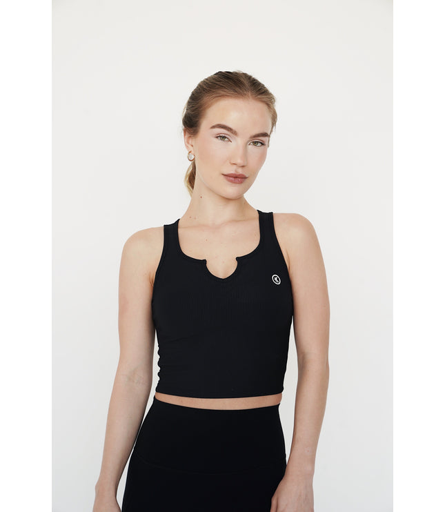 I Am Self Love Ribbed Quick-Dry Butter Black Tank