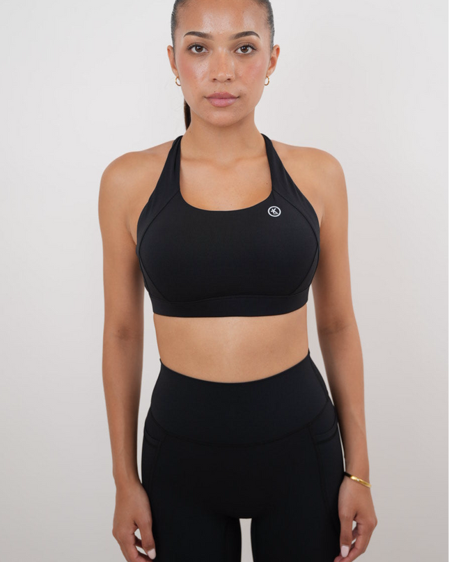 I Am Glowing Black Quick Dry Butter Bra