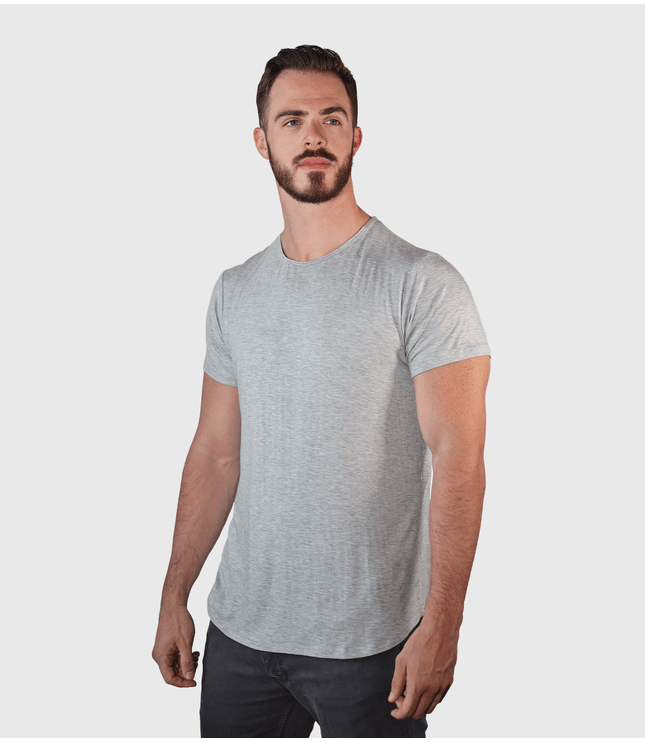 Bamboo Swift Curve-Hem T-Shirt - Heather Grey