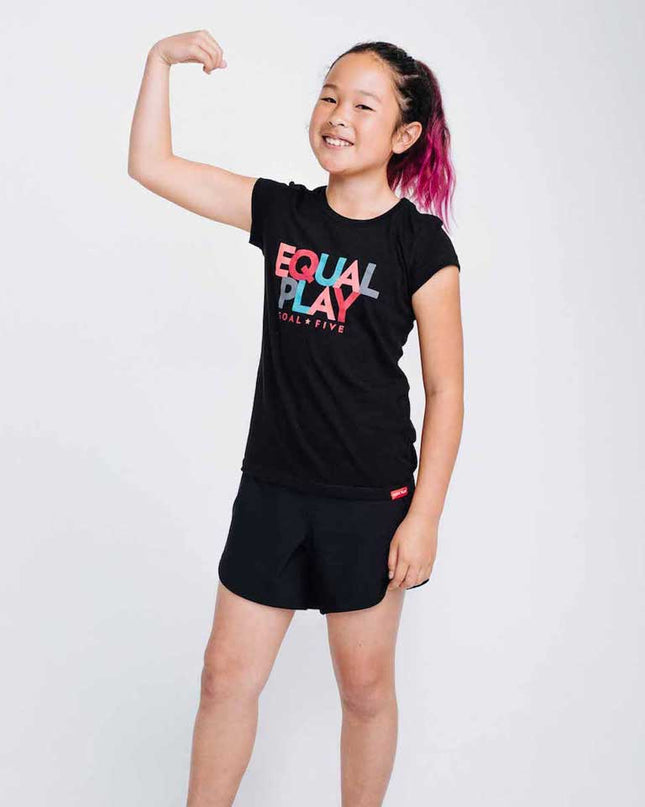 Equal Play Girls' Black T Shirt