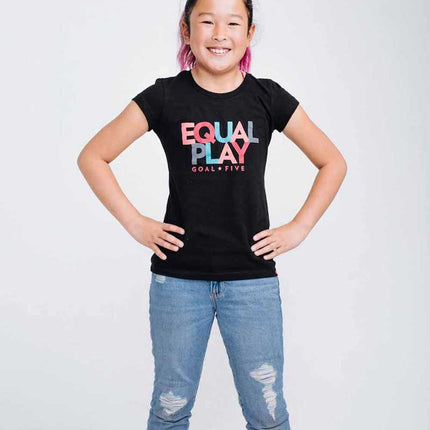 Equal Play Girls' Black T Shirt