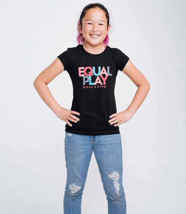 Equal Play Girls' Black T Shirt