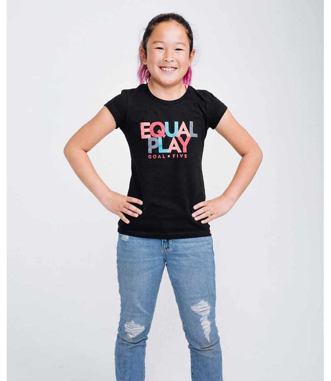 Equal Play Girls' Black T Shirt