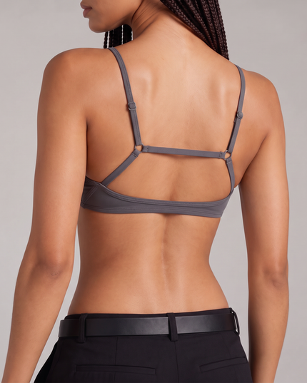 Low Scoop Workout Bra - Charcoal