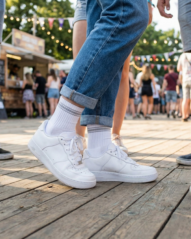 White/Grey Quarter Crew Women's Socks