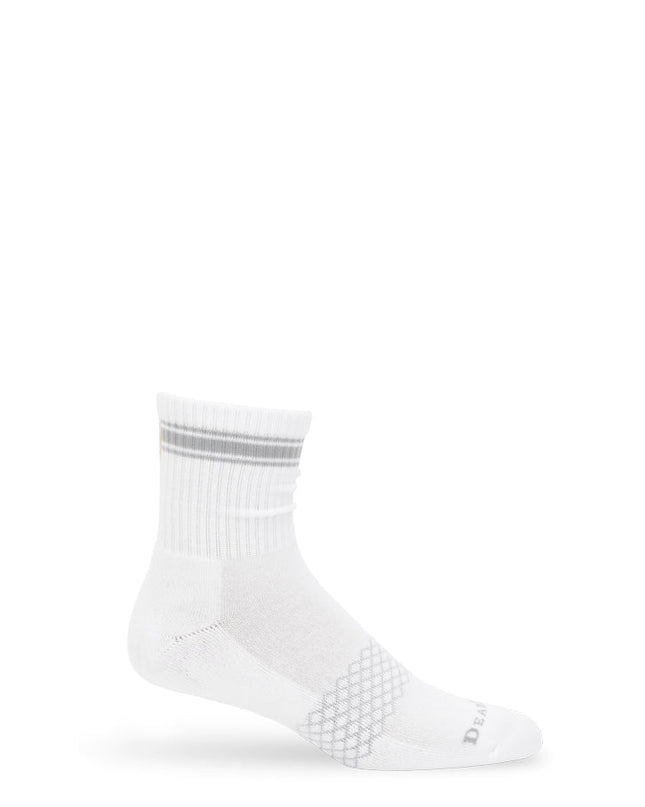 White/Grey Quarter Crew Women's Socks