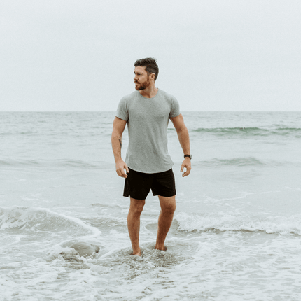 Bamboo Swift Curve-Hem Tee - Black