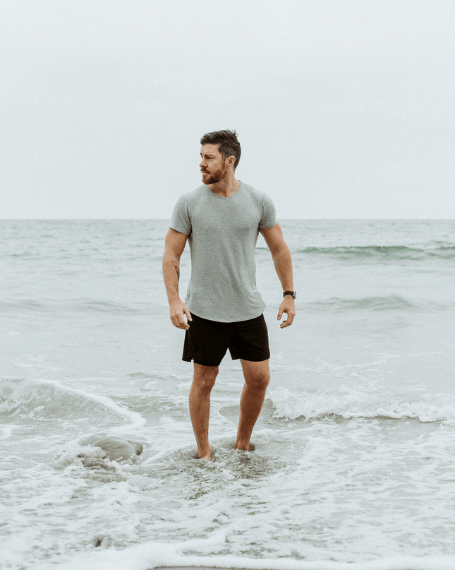 Bamboo Swift Curve-Hem Tee - Black