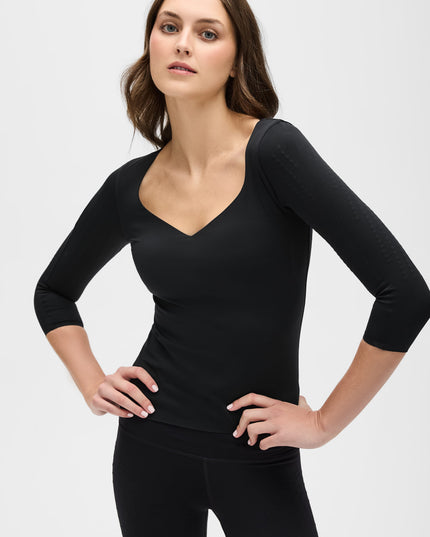 Iconic 3/4 Sleeve MicroPerle Top
