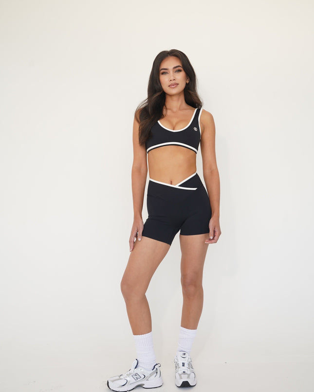 I Am Right Where I Need To Be Black Butter Sports Bra