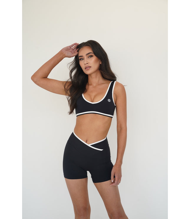 I Am Right Where I Need To Be Black Butter Sports Bra