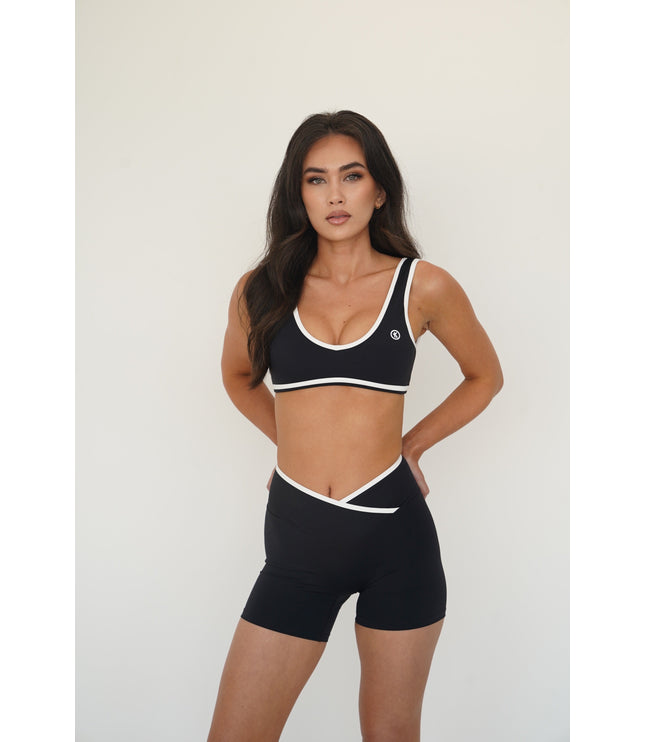 I Am Right Where I Need To Be Black Butter Sports Bra