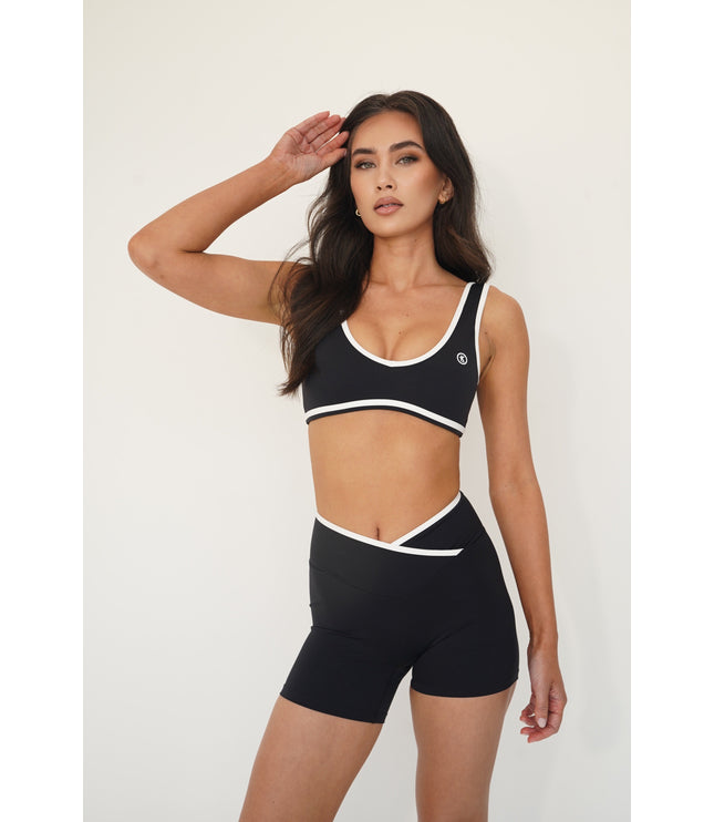 I Am Right Where I Need To Be Black Butter Sports Bra