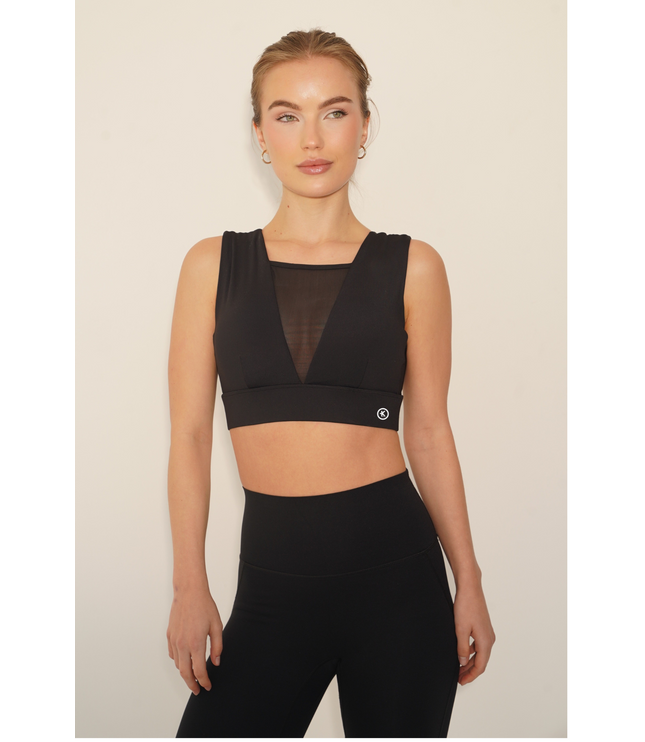 I Am Treasured Mesh Panel Quick Dry Butter Black Bra