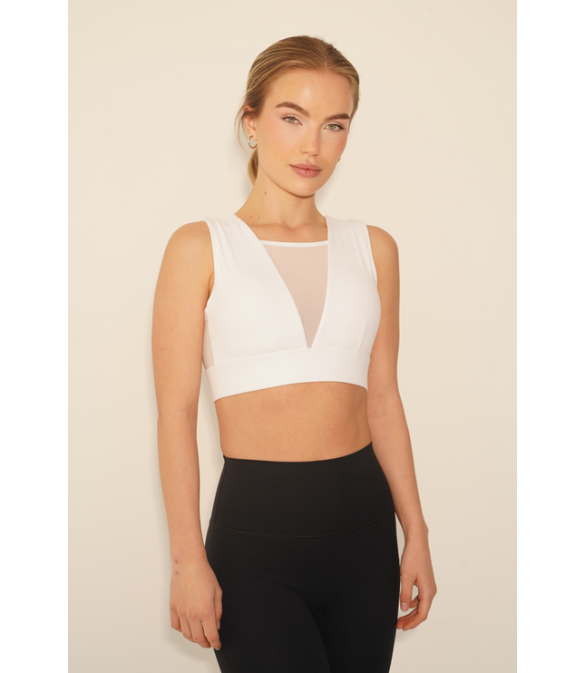 I Am Treasured Mesh Panel Quick Dry Butter White Bra