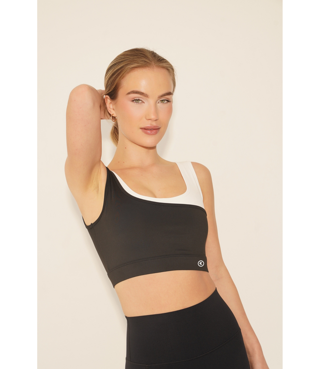 I Am Evolving Colorblock Quick Dry Butter Black Bra