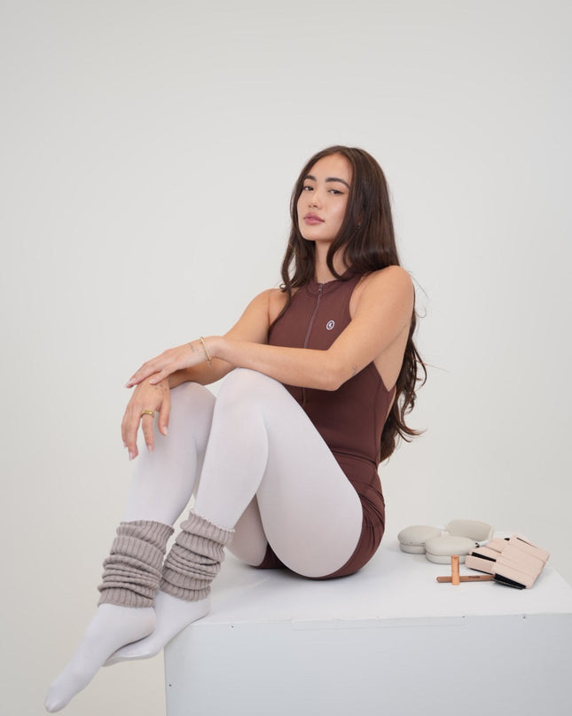 I am Limitless Zipper Bodysuit in Chocolate