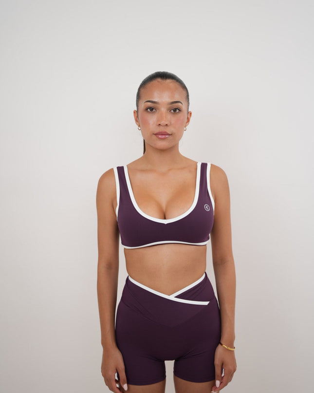 I Am Right Where I Need to Be Plum Butter Sports Bra
